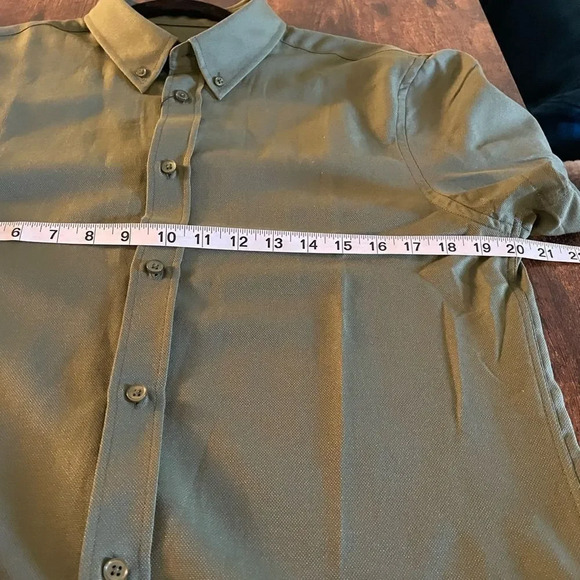 Short Sleeve Plain Oxford Muscle Shirt - Picture 7 of 10